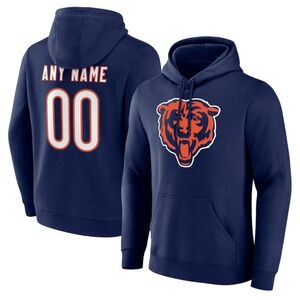 Men's Chicago Bears Navy Big & Tall Team Authentic Custom Hoodie